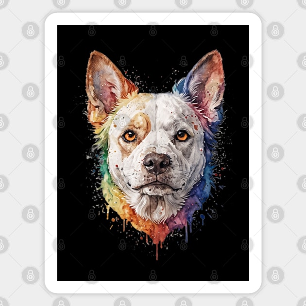 Colorful water paint style dog Magnet by T-Shirt Paradise